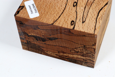 Block Beech spalted stabilized 86x77x60mm - Stabi3846