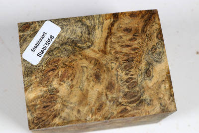 Block Buckeye Burl stabilized 68x59x59mm - Stabi3856