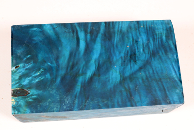 Block Box Elder Maple Burl blue stabilized 130x70x48mm - Stabi3852