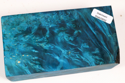 Block Box Elder Maple Burl blue stabilized 130x70x48mm - Stabi3852
