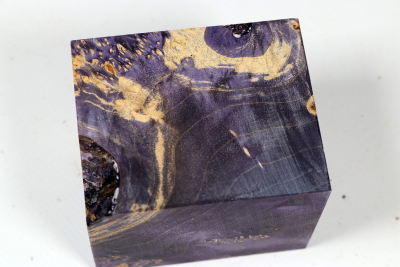 Block Box Elder Maple Burl purple stabilized 65x55x55mm - Stabi3836