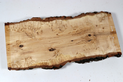 Brettabschnitt karelische Maserbirke  390x170x37mm - KarMB2804