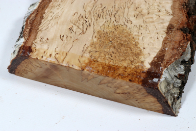 Brettabschnitt karelische Maserbirke  390x170x37mm - KarMB2804