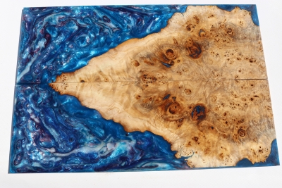 Hybridwood Poplar Burl E-Guitar Top bookmatched 545x185x7mm - HybrWo2287