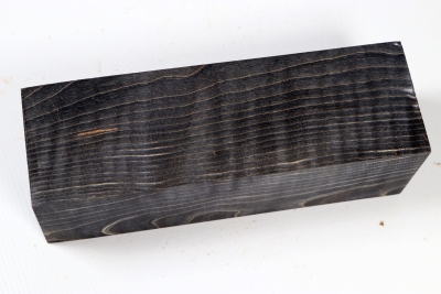 Square Curly Maple black stabilized 145x46x46mm - Stabi3835