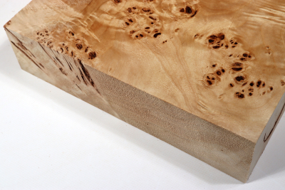 Block Poplar Burl 260x260x65mm  - PapM0324