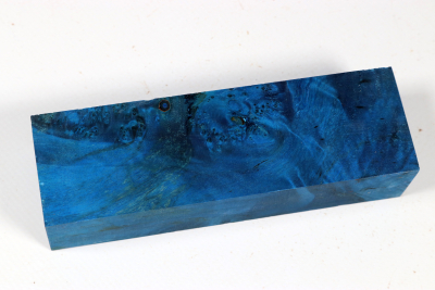 Knife Blank Maple Burl blue stabilized - Stabi3494