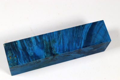 Knife Blank Maple Burl blue stabilized - Stabi3494