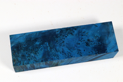Knife Blank Maple Burl blue stabilized - Stabi3494