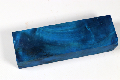 Knife Blank Maple Burl blue stabilized - Stabi3495