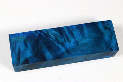 Knife Blank Maple Burl blue stabilized - Stabi3495