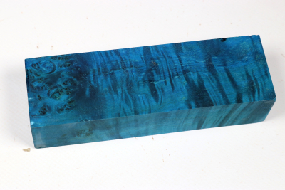 Knife Blank Maple Burl blue stabilized - Stabi3524