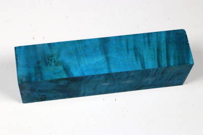 Knife Blank Maple Burl blue stabilized - Stabi3524