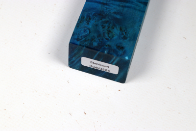 Knife Blank Maple Burl blue stabilized - Stabi3524