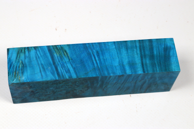 Messergriffblock Ahorn Maser blau stabilisiert - Stabi3536