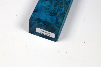 Messergriffblock Ahorn Maser blau stabilisiert - Stabi3536