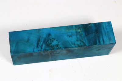Knife Blank Maple Burl blue stabilized - Stabi3699