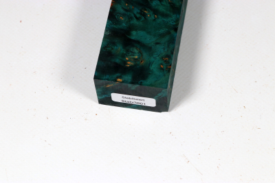 Knife Blank Amboyna Burl blue vstabilized - Stabi3601