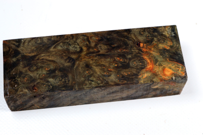 Knife Blank Amboyna Burl black stabilized - Stabi3894