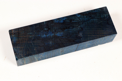 Messergriffblock Buche gestockt blau stabilisiert XCut - Stabi3794