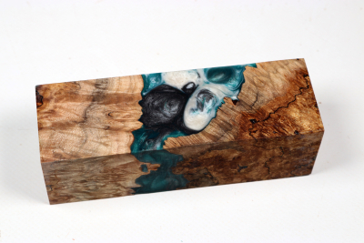 Knife Blank HybridWood Maple Burl stabilized - HybrWo4157