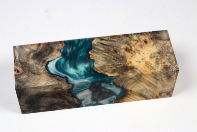 Knife Blank HybridWood Buckeye Burl stabilized - HybrWo4135