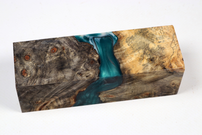 Knife Blank HybridWood Buckeye Burl stabilized - HybrWo4135
