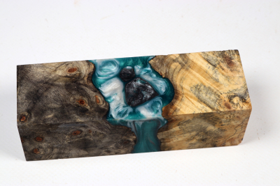 Knife Blank HybridWood Buckeye Burl stabilized - HybrWo4135