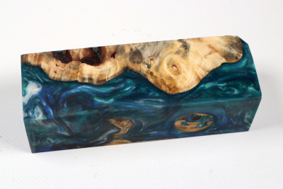 Knife Blank HybridWood Buckeye Burl stabilized - HybrWo4139