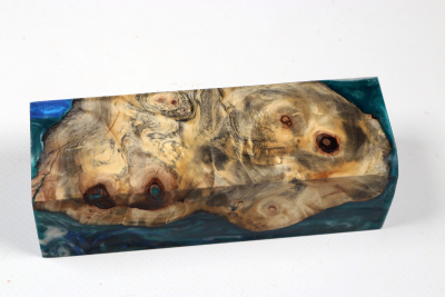 Knife Blank HybridWood Buckeye Burl stabilized - HybrWo4139