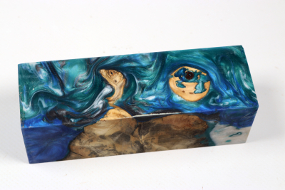 Knife Blank HybridWood Buckeye Burl stabilized - HybrWo4139