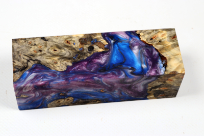 Knife Blank HybridWood Buckeye Burl stabilized - HybrWo4144