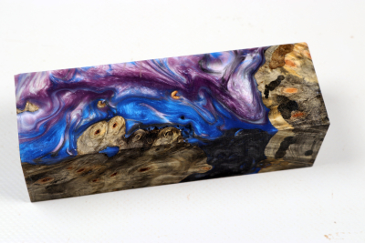 Knife Blank HybridWood Buckeye Burl stabilized - HybrWo4144