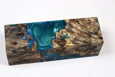 Knife Blank HybridWood Buckeye Burl stabilized - HybrWo4150