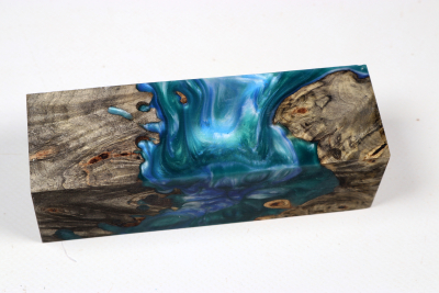 Knife Blank HybridWood Buckeye Burl stabilized - HybrWo4150
