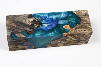 Knife Blank HybridWood Buckeye Burl stabilized - HybrWo4150