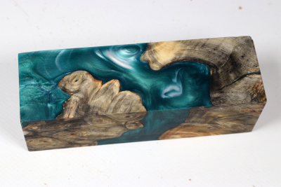 Knife Blank HybridWood Buckeye Burl stabilized - HybrWo4172