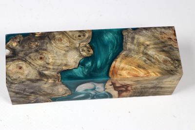 Knife Blank HybridWood Buckeye Burl stabilized - HybrWo4172