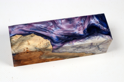 Knife Blank HybridWood Yew Burl stabilized - HybrWo4142