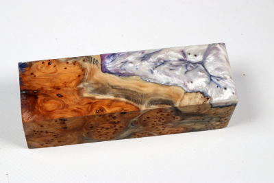Knife Blank HybridWood Yew Burl stabilized - HybrWo4142