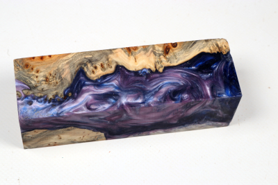 Knife Blank HybridWood Yew Burl stabilized - HybrWo4142