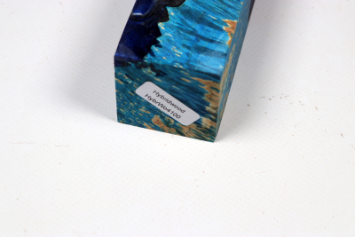 Knife Blank HybridWood Box Elder Burl blue stabilized - HybrWo4100