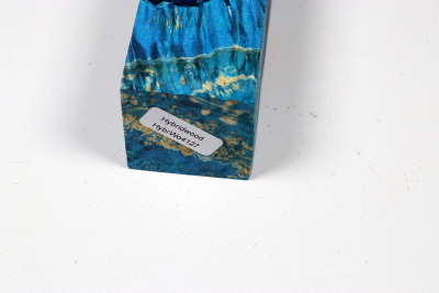 Messergriffblock HybridWood Eschenahorn Maser blau stabilisiert - HybrWo4127