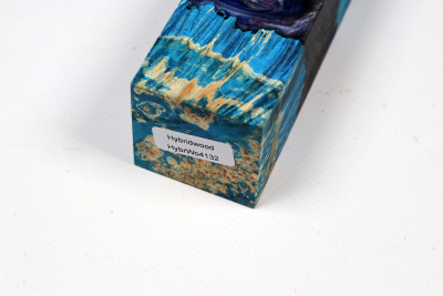 Messergriffblock HybridWood Eschenahorn Maser blau stabilisiert - HybrWo4132