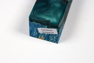 Messergriffblock HybridWood Eschenahorn Maser blau stabilisiert - HybrWo4134