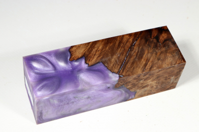 Messergriffblock HybridWood Nussbaum Maser stabilisiert - HybrWo3281