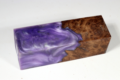 Messergriffblock HybridWood Nussbaum Maser stabilisiert - HybrWo3281