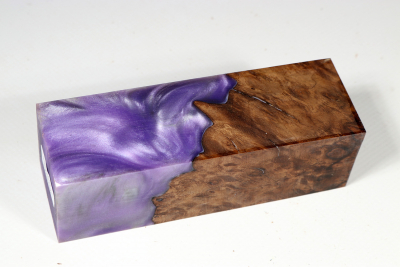 Messergriffblock HybridWood Nussbaum Maser stabilisiert - HybrWo3281