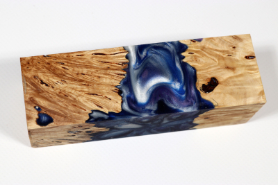 Messergriffblock HybridWood Rosskastanie Maser stabilisiert - HybrWo3867