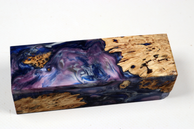 Knife Blank HybridWood Horse Chestnut Burl stabilized - HybrWo4106